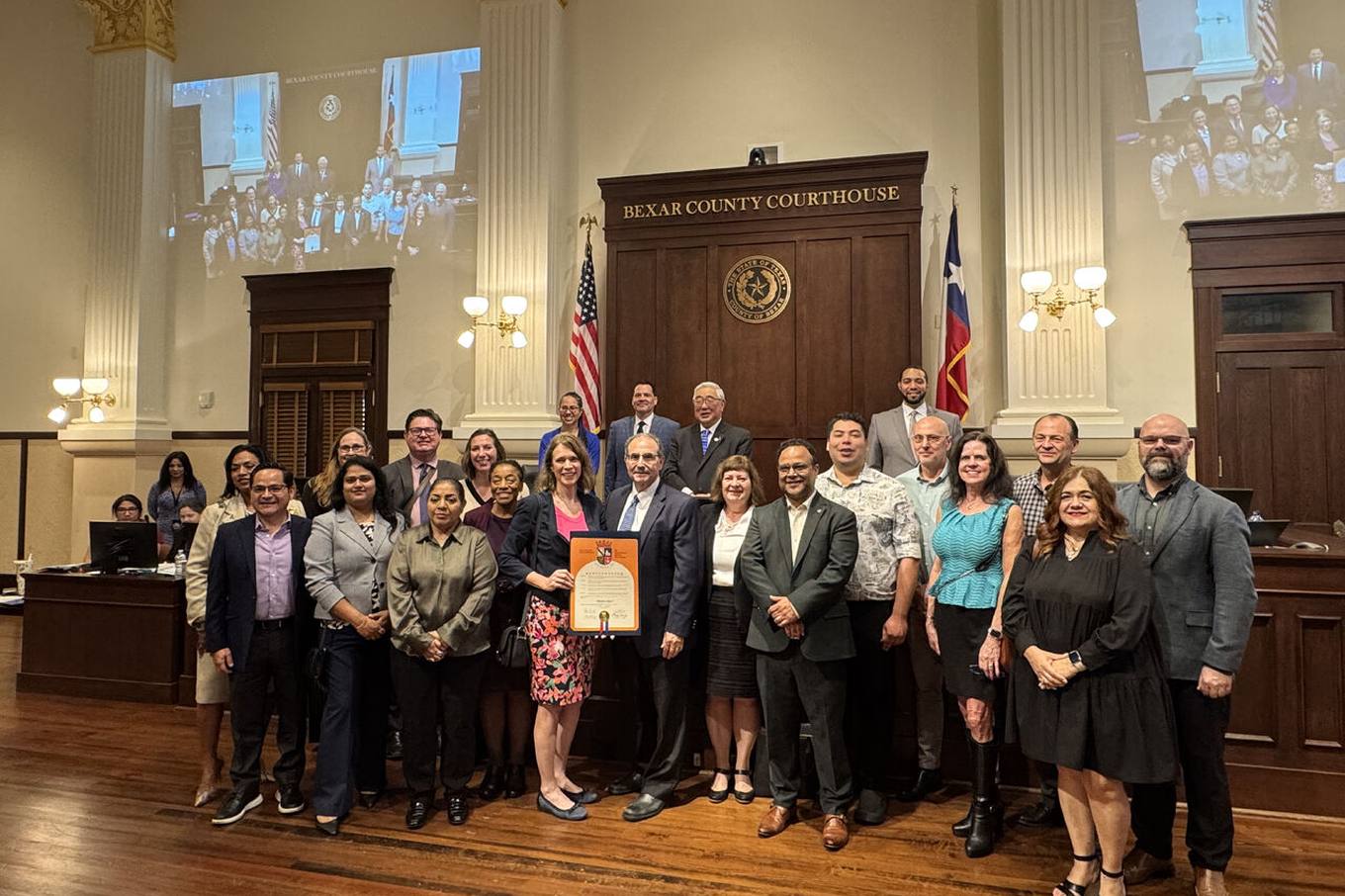 A recognition ceremony with community and civic leaders